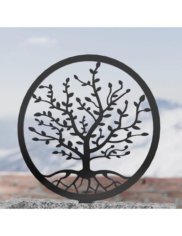 Grande stèle Arbre de vie h 85 x 85 cm NOIRE