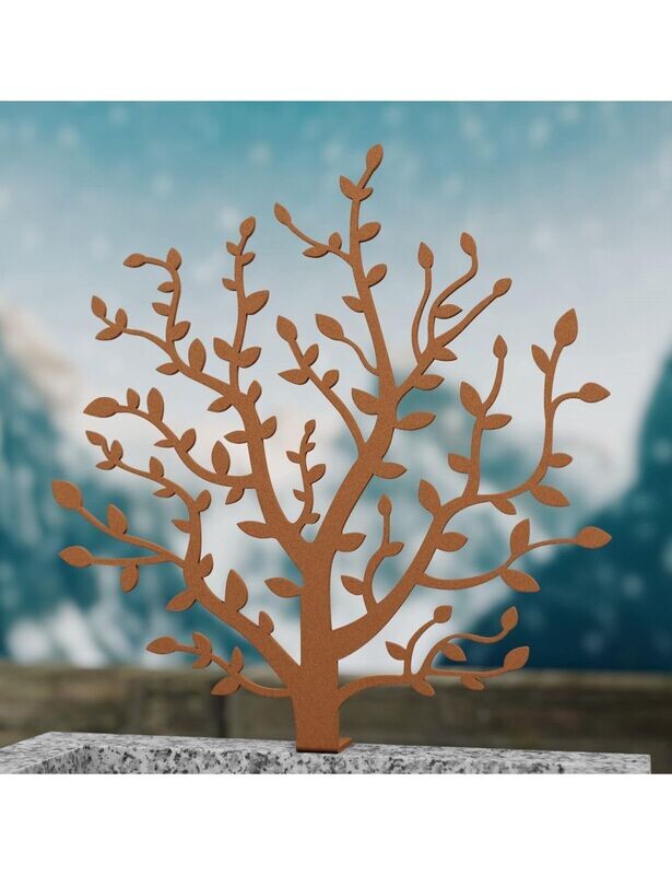Stèle Arbre Pando Petit Modèle h 63 x 60 cm ROUILLE