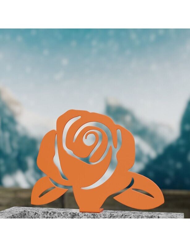 Stèle Rose Petit Modèle h 39 x 51 cm ORANGE
