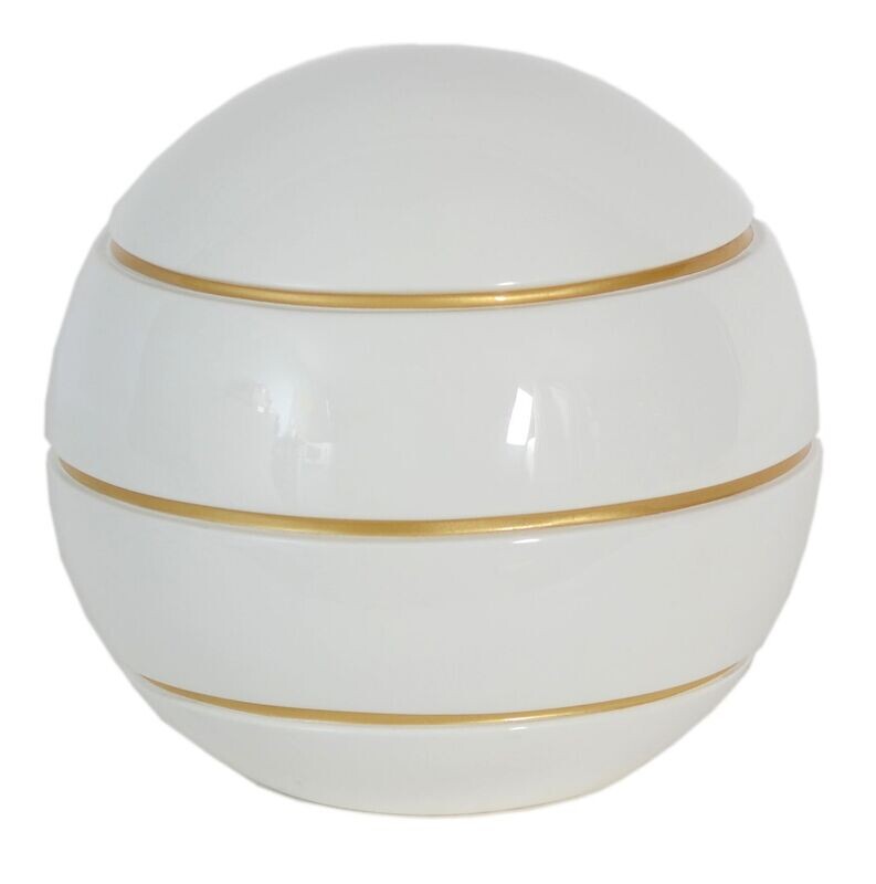 Urne ATLAS Blanche & Or brillant