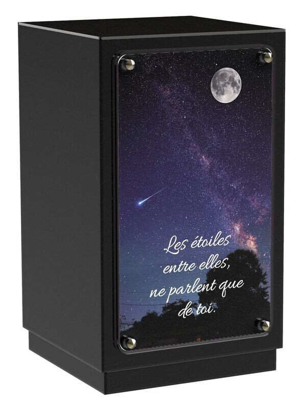 Urne carrée granit + Altuglass étoiles