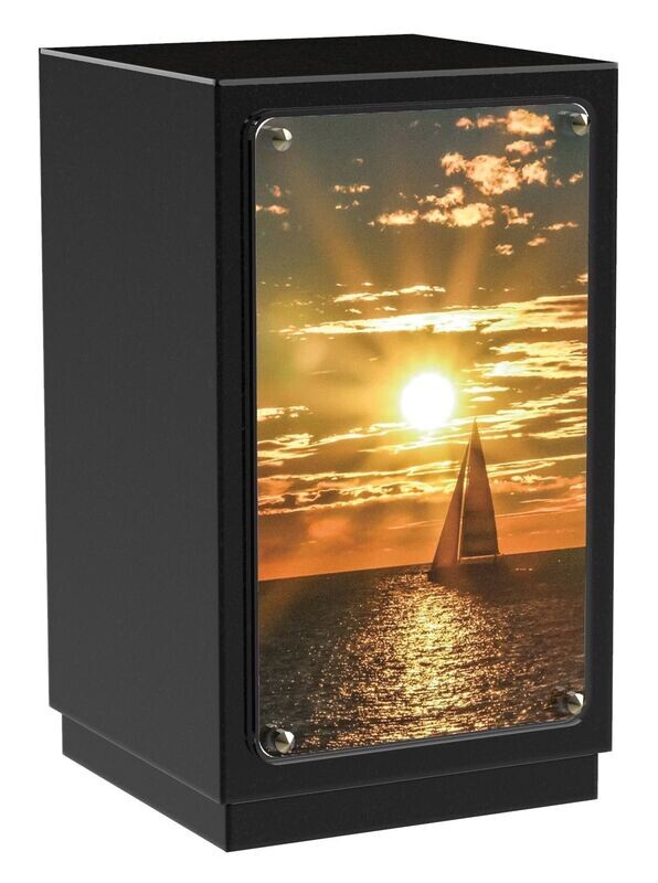 Urne carrée granit + Altuglass mer & bateau