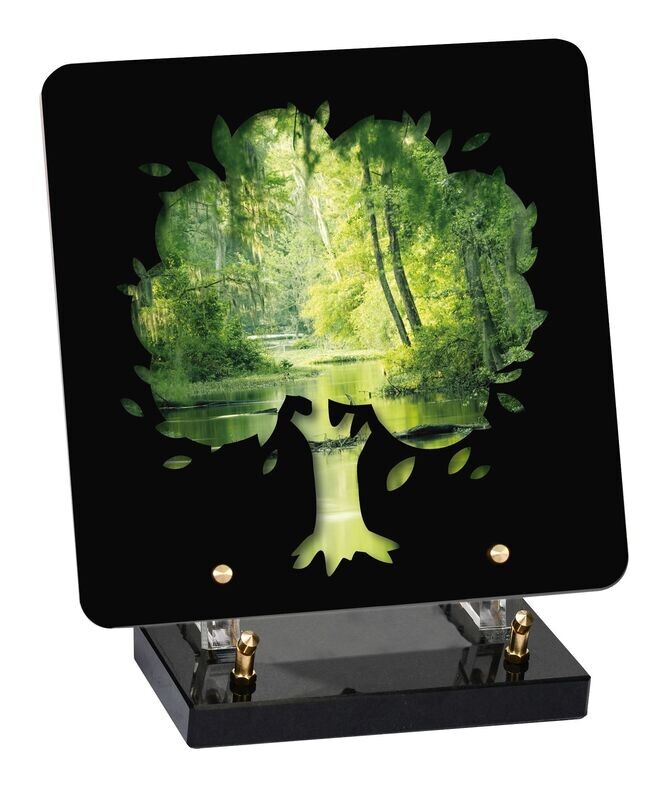 Plaque Altuglass POCHOIR Arbre vert