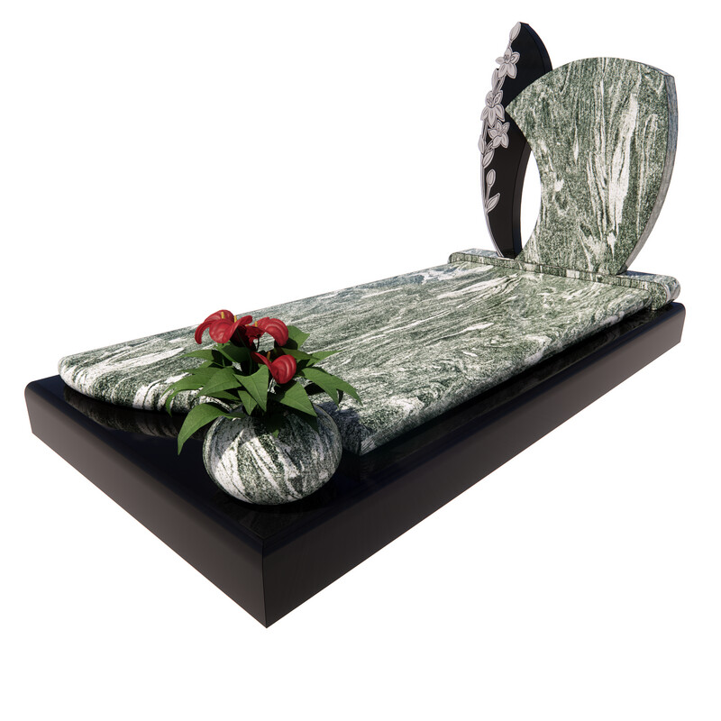 Monument funéraire ANGLIN en granit Noir Intense & Kuppam Green