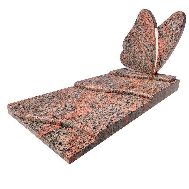 Monument funéraire papillon MOIRE en granit Himalaya Pink
