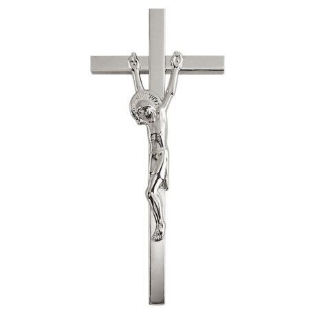 CROIX AVEC CHRIST À APPLIQUER H.20 x 9 INOX