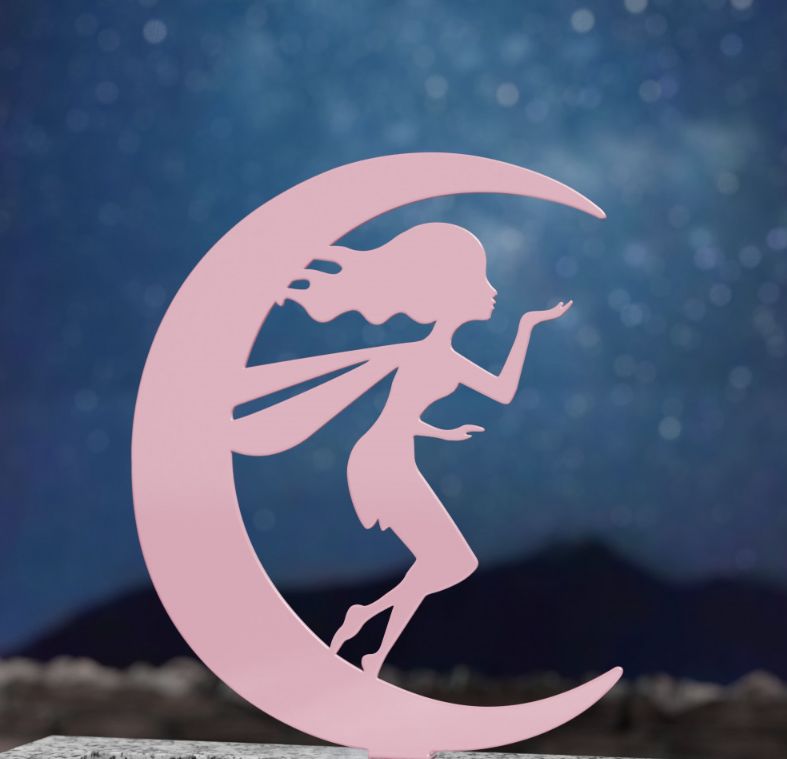 Stèle Fée Grand Modèle h 80 x 69 cm ROSE