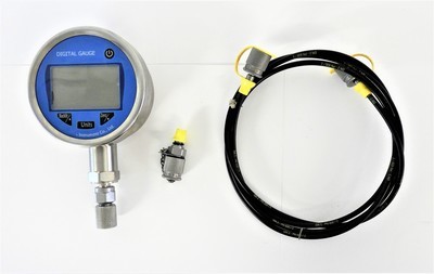 Digital Pressure Test Kit 0-8800 PSI 100mm Dia face 2m test hose & tough case.