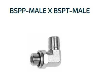 BSPP x  BSPT Elbow 90° Adapters Male x Male