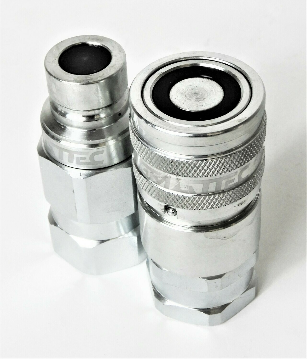 Pair Male Female Flat Face Dry Break Hydraulic Couplers Hydraulic