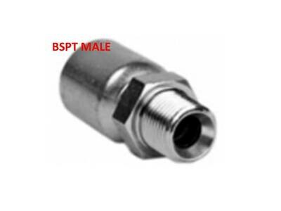 BSPT Male Crimp on Hydraulic Hose Fitting BSPT Male Crimp on Hydraulic Hose Fitting