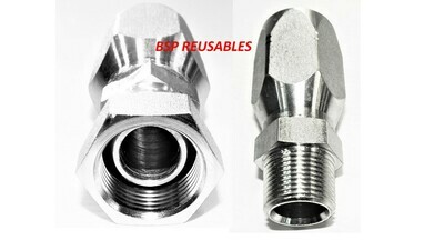 BSP Reusable Hydraulic Hose Fitting STRAIGHTS FEMALE & MALE.