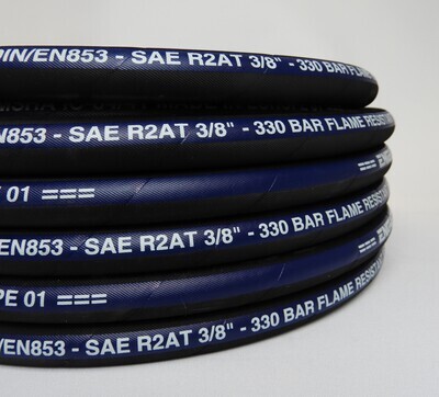 Details about   40 ft R2-06 3/8" SAE 100-R2 4800 PSI 2 WIRE HYDRAULIC HOSE 