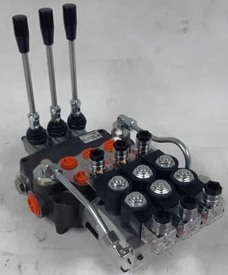 3 Spool 3 x Electro-Hydraulic Ctrl Valve 80 Lpm Remote Ctrl