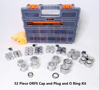 ORFS Plug & Cap Kit 52 Pc Strong Case with O'Rings
