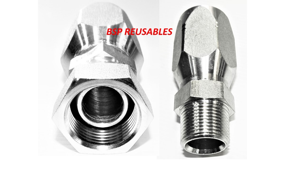 BSP Female Field Fit Reusable Hydraulic Hose Fittings (Straight) -  Hydraulic Online - Shop Online