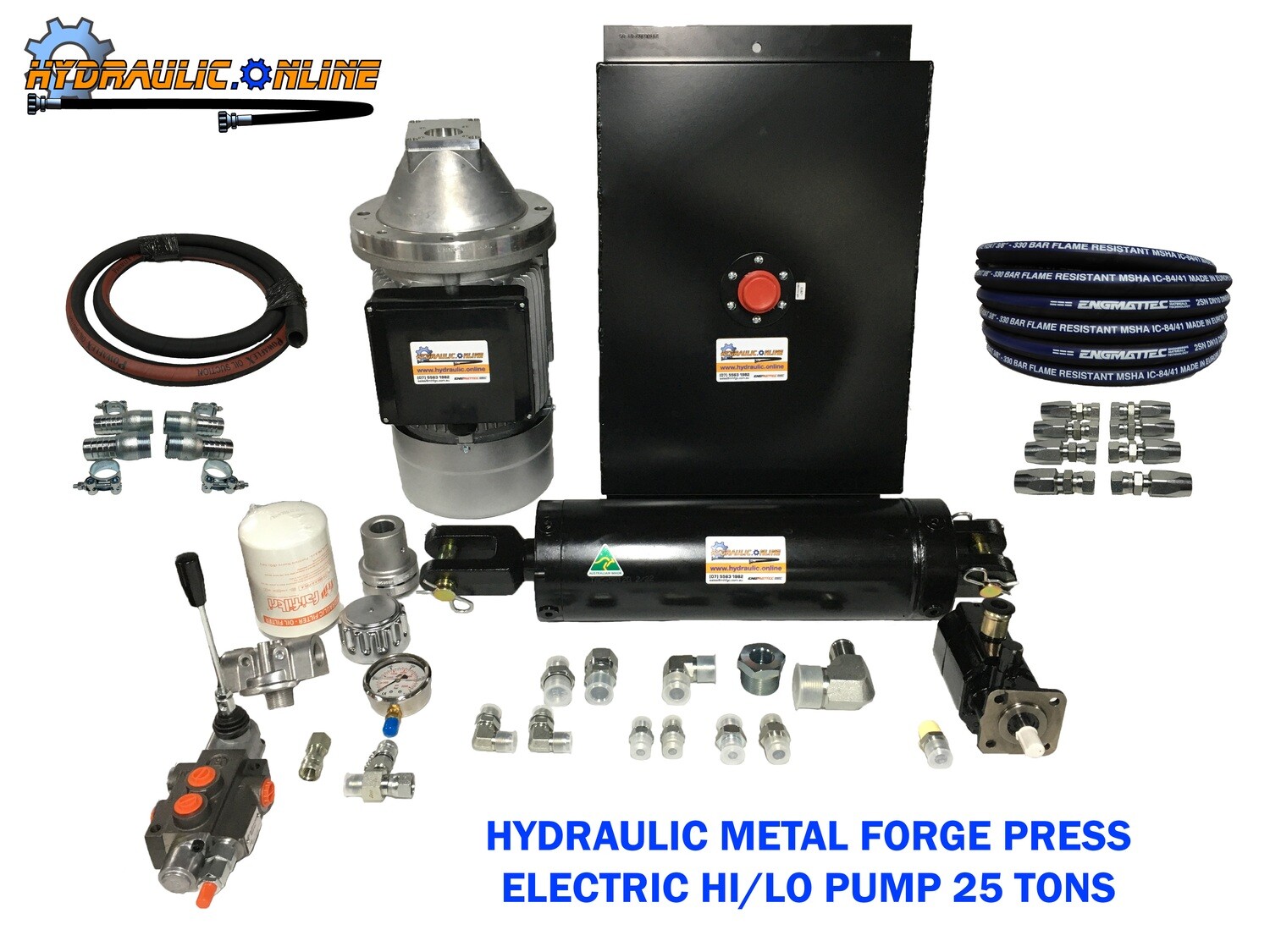 Hydraulic Metal Forge Press Electric Hi/Lo Pump 25 Tons