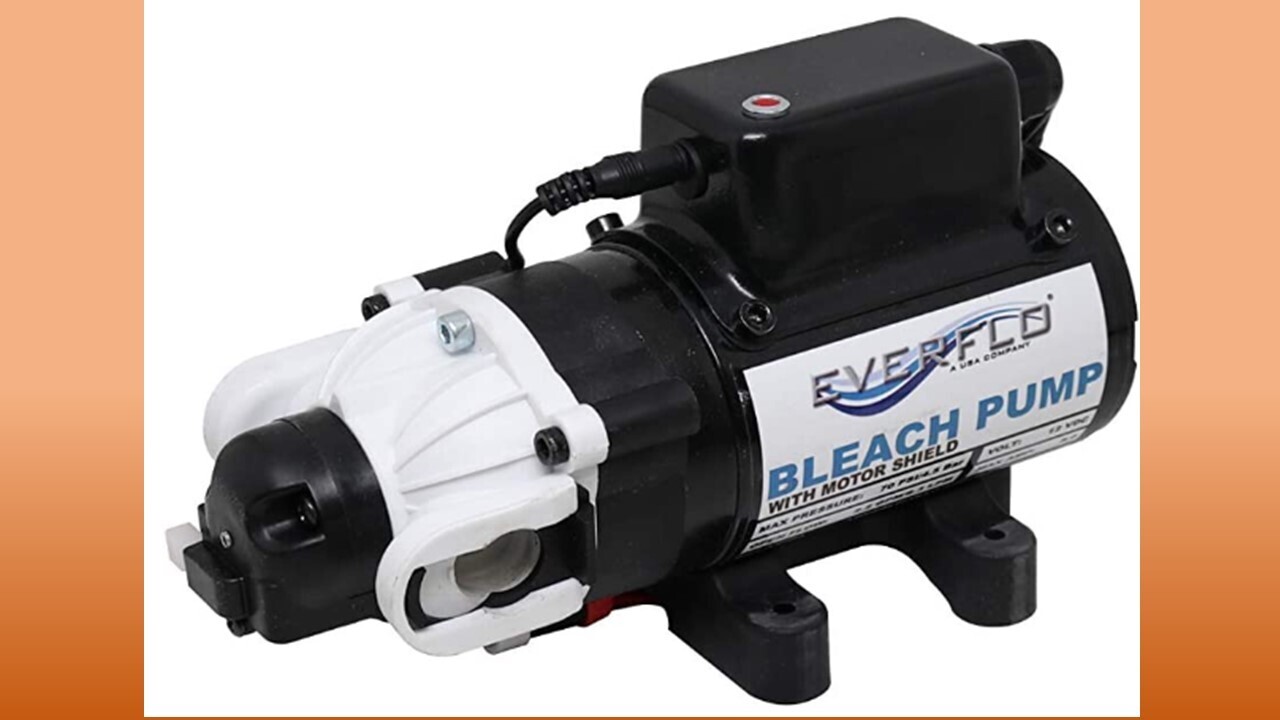 Soft Wash Bleach Diaphragm Pump Everflo EFSW 12V - 8.8Lpm-20Lpm, 60 PSI Max