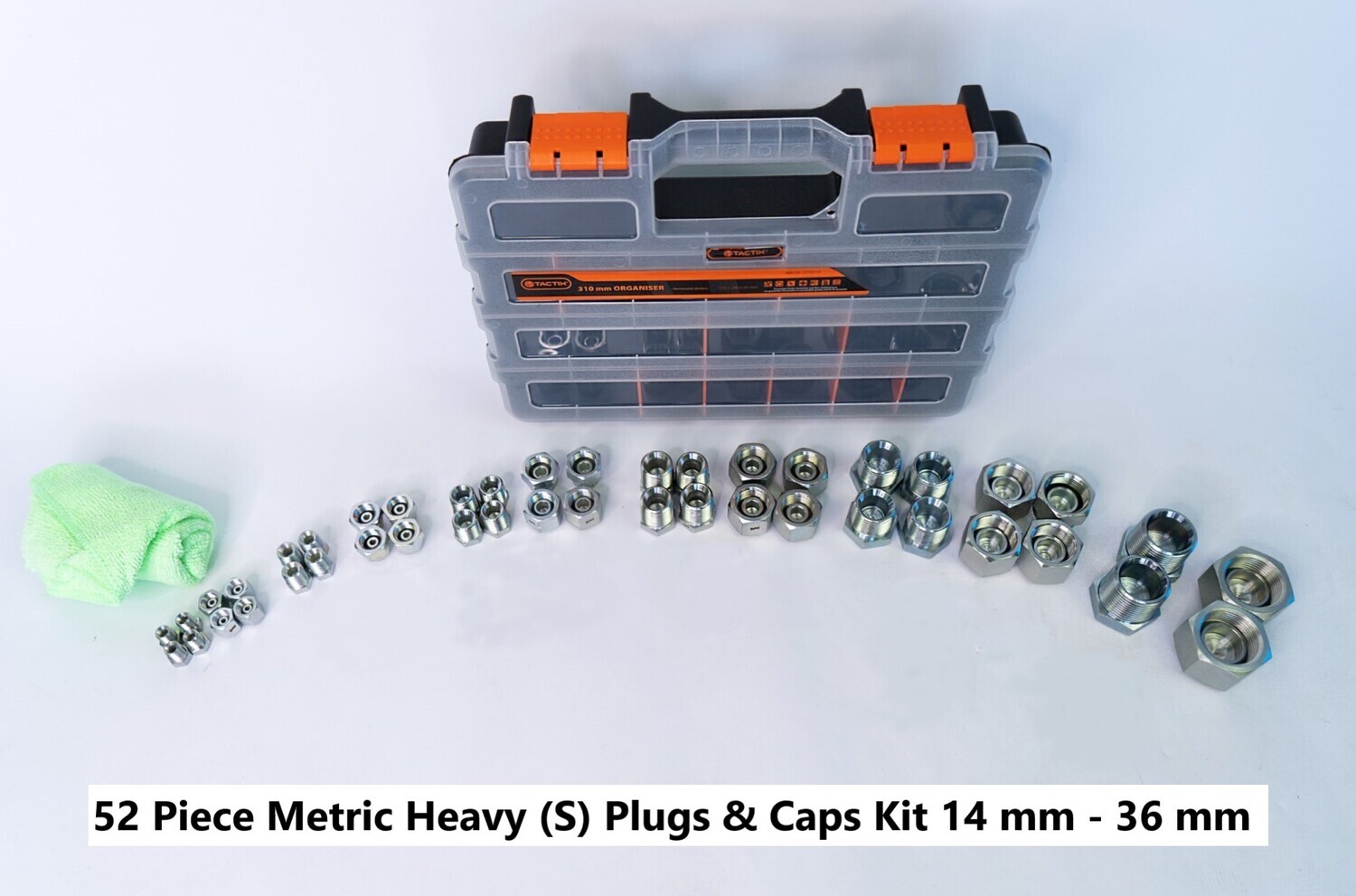 Chart Showing Layout and Quanties of Heavy (S) Metric Plugs and Caps in Plastic Case. 