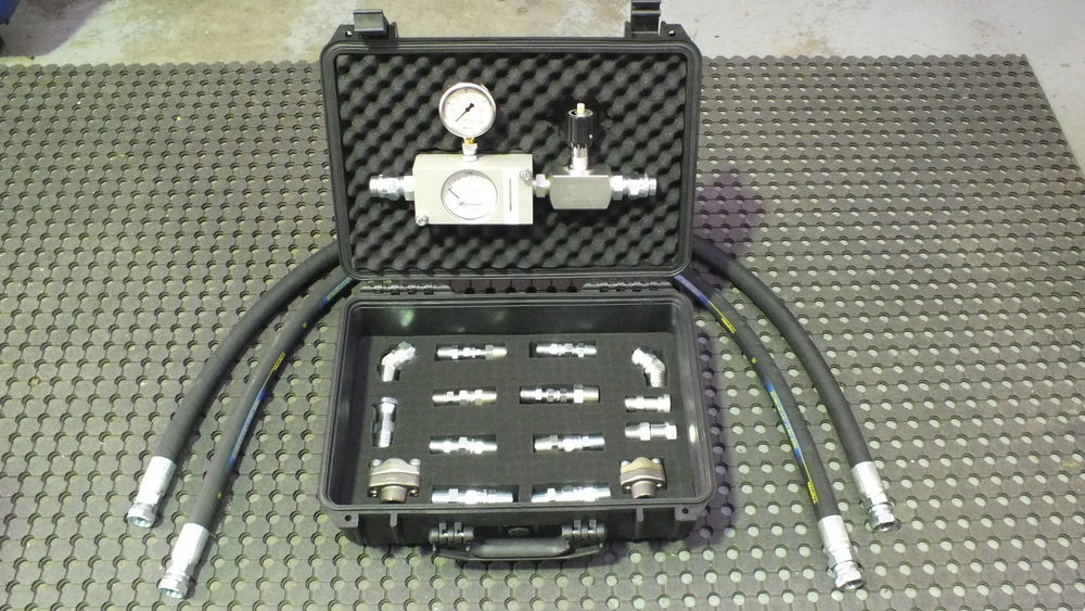 Hydraulic Circuit Oil / Water Flow & Leak Test Kit 0-36 Lt/Min 9 Gal/min 6000psi