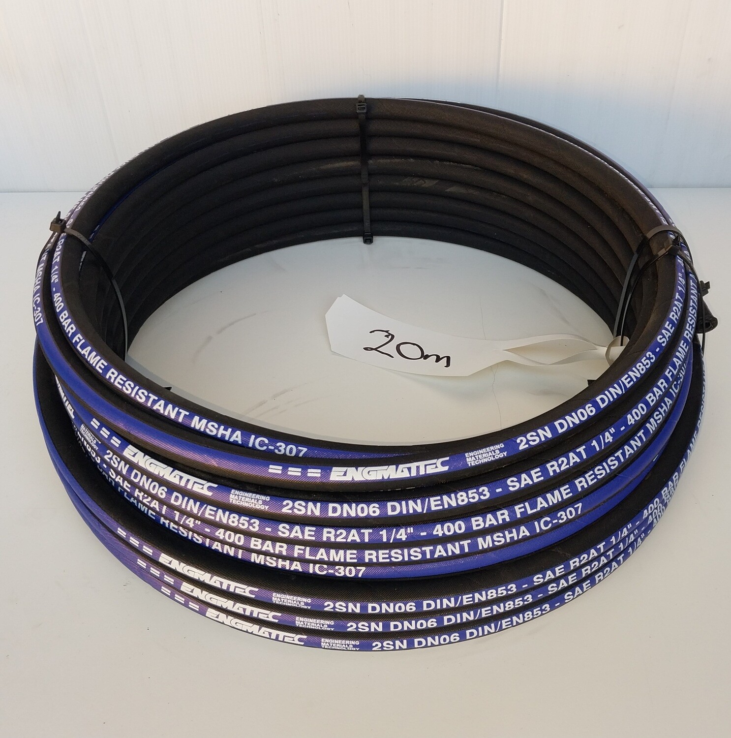 20m Coil Hydraulic Hose 100R2AT 2 Wire 1/4