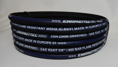 10 M coil Hydraulic Hose 2 Wire Size 1/4, 3/8, 1/2, or 3/4 inch bore 3,000-5,800 psi, SAE100R2AT: 1/4&quot; H-R2-04-10-EN