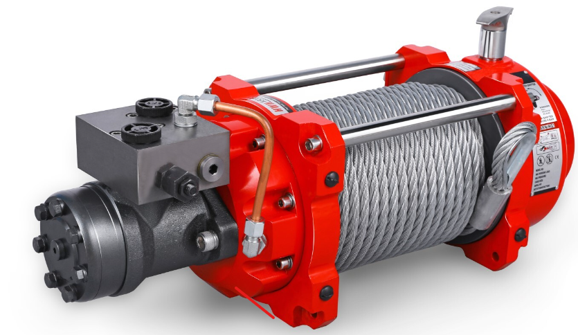 Compact Hydraulic Winch with Rated Line Pull 15,000 lbs 6,800KG 26Mt cable.