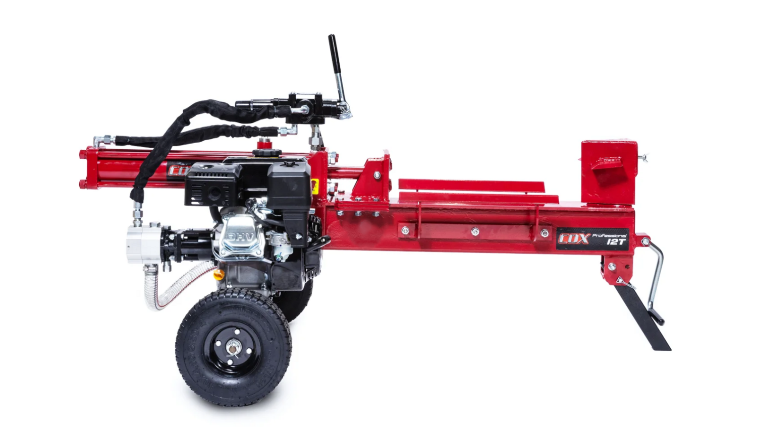 Cox Professional 12 Ton Petrol Powered Hydraulic Log Splitter with an 8.6 second cycle time