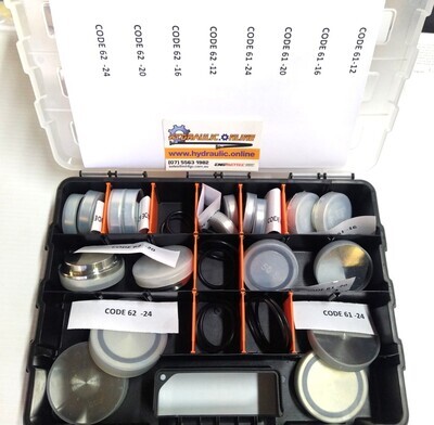 Code 61 and Code 62 Flange Blank Kit packed in plastic case with O rings.