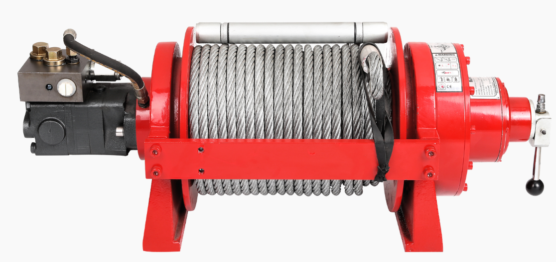 Hydraulic winch with air clutch 48 m cable rated line pull 20,000lb 9