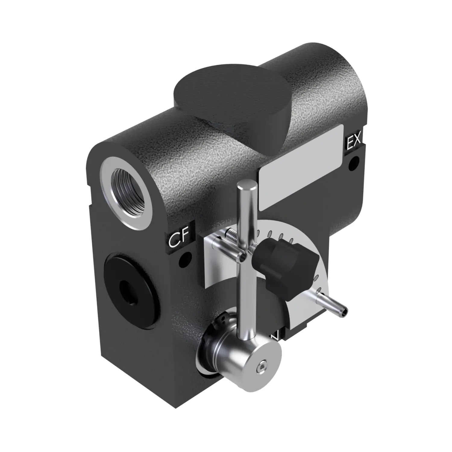 OILPATH Adjustable Priority Flow Control Valve 60 or 114 Lt/Min 3,000 psi, Port Size: 1/2 BSPP Ports 60 Lt/Min / Without Relief Valve