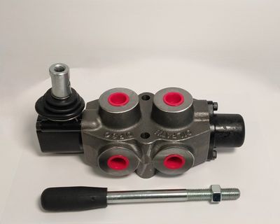 Side View of OILPATH OP80 Six Port Selector Valve showing 4 of the 6 ports.