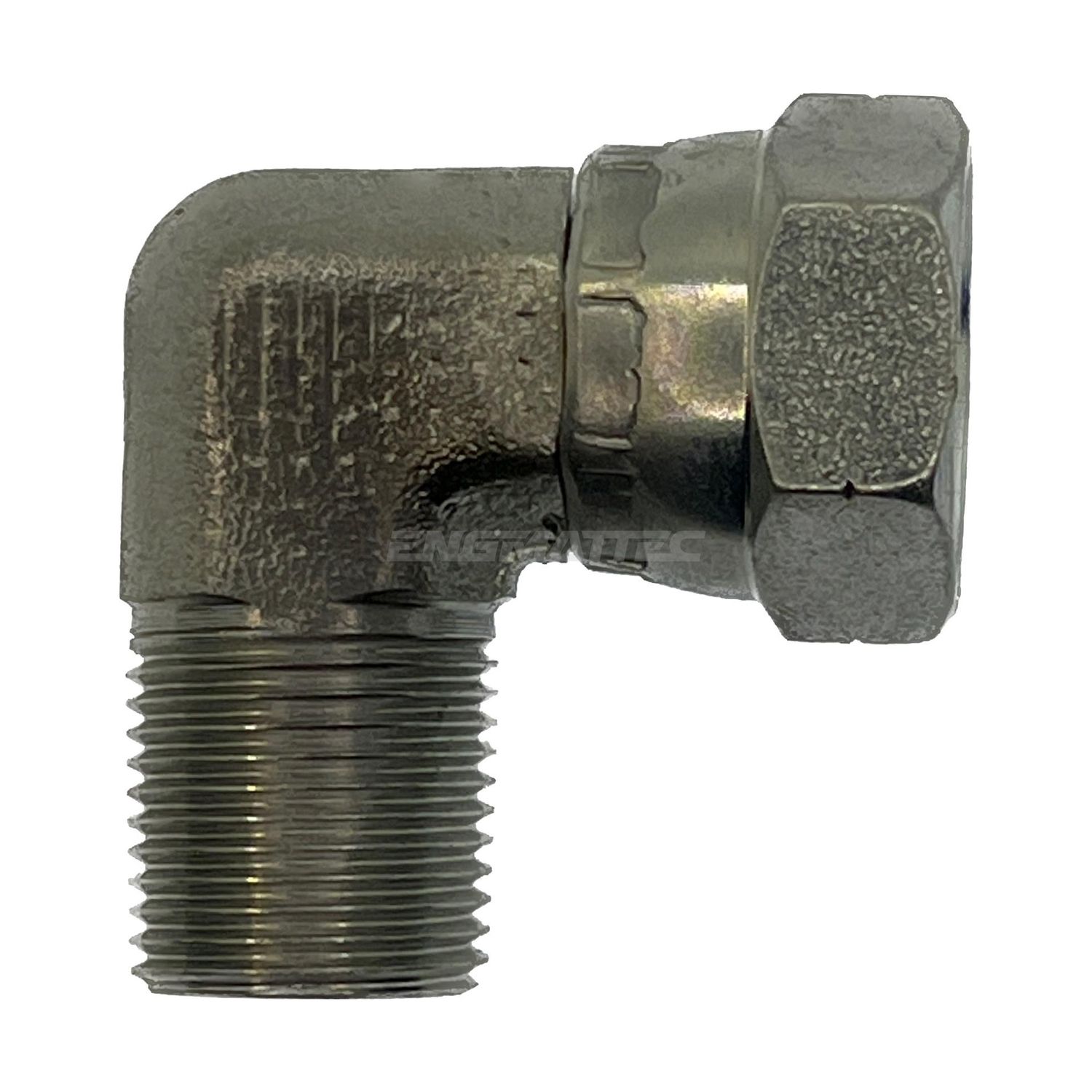 Forged Steel Hydraulic adaptor BSPT 90° Compact elbow Male x BSP Female.
