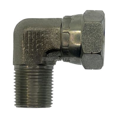 Forged Steel Hydraulic adaptor BSPT 90° Compact elbow Male x BSP Female.
