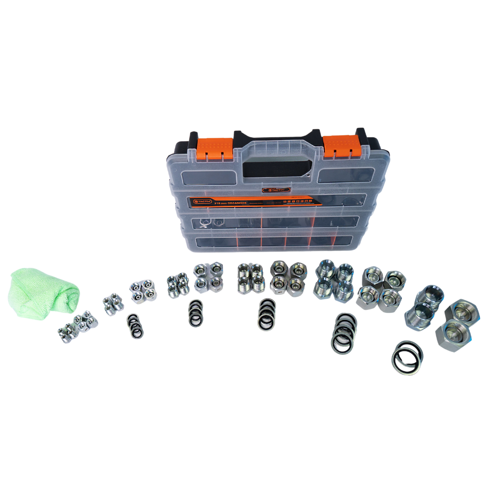 BSP Plug, Cap &amp; Dowty Washer Kit 48 pc in Strong Plastic Case Australia