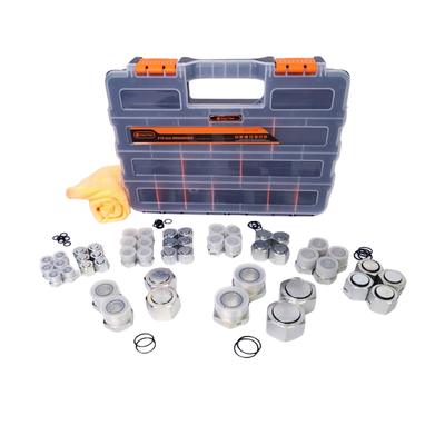 52 pc ORFS Plug &amp; Cap Kit Spare N9 O rings in Case