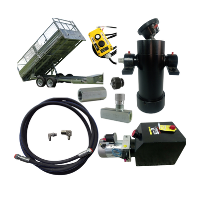Tipper Trailer kit -Hydraulic Ram Cylinder and Power Pack - 1000mm - 5 tonne
