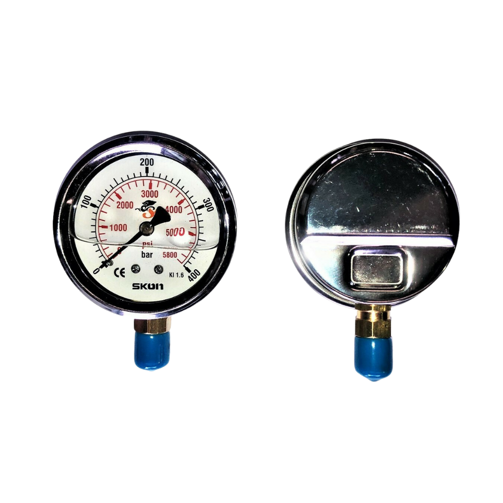 Pressure Gauge Stem Mount 10 - 700 bar 2.563mm Dia Air Water Oil Hydraulic - Australian Stock