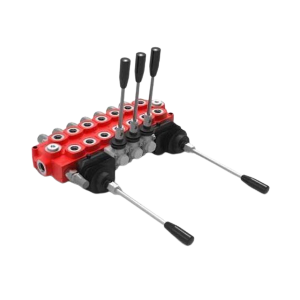 Multi Spool (2 to 6 spool) Hydraulic Oil Flow Control Valve with optional Joystick Controls, pressures to 315 bar flows up to 45 Lt/min.
