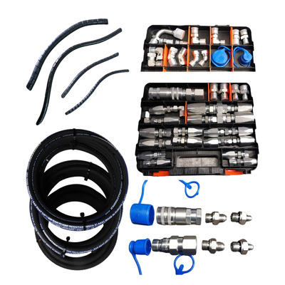 55 Pc DIY Hydraulic Hose Emergency Repair Kit Bobcat Skid Steer &amp; Excavator