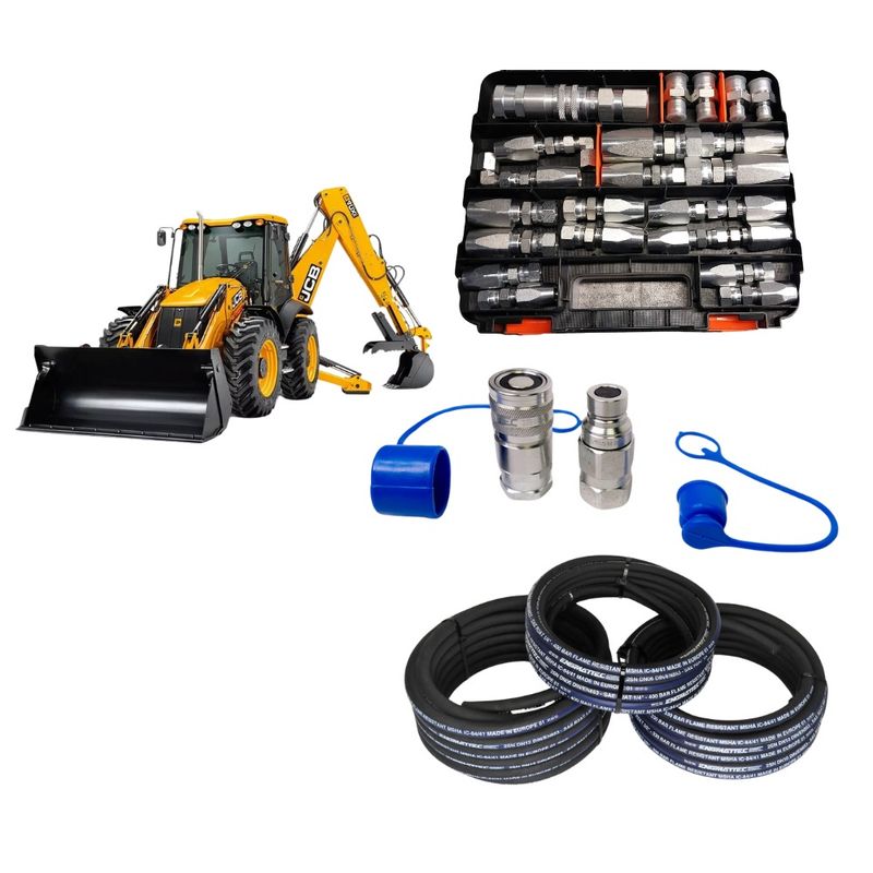 50-piece Hydraulic Hose Emergency Repair Kit for Larger JCB Backhoes - Australian Nationwide Shipping - Hydraulic.Online