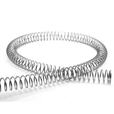 Galvanised steel spring guard protecting hydraulic hose from abrasion