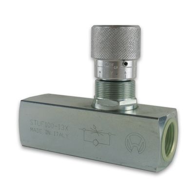 Needle Flow control Valve with reverse check free flow in one direction controlled in reverse direction.   