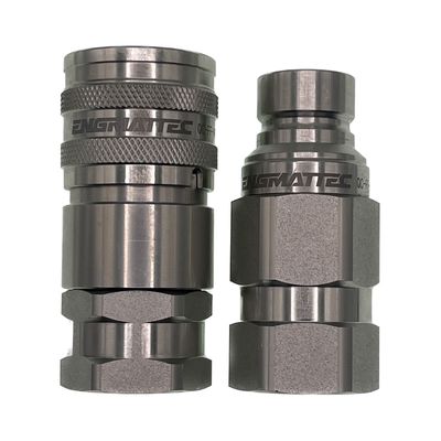 Pair 1/2 inch M/F Flat Face Dry Break Hydraulic Coupler