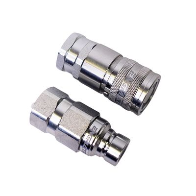 1-2inch Flat Face Hydraulic Couplers Free Dust Caps BSPP or UNO Threads - Australian Nationwide Shipping - Hydraulic.Online