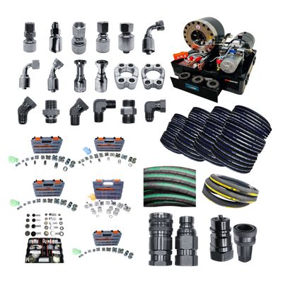 Hose Sergion Mobile Hydraulic Kit - 12v DC Crimper 2 inch, adaptors, one piece fittings kit