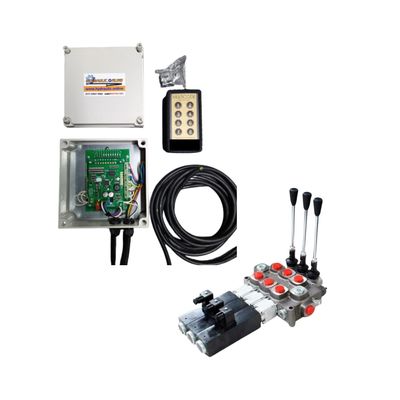 Full electric 3 Spool Hydraulic Valve 90 LPM with Remote Control No Air required