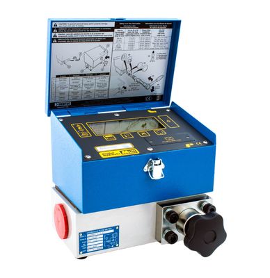 Stauff / Webtec Digital Hydraulic Inline Flow Meter flows up to 400 Lt/min Pressures to 480 bar or 7,000 psi.