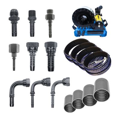 Hydraulic Hose Crimper - 2 Piece Little Ripper Kit - Male &amp; Female BSP, JIC &amp; ORFS