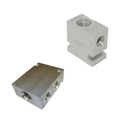 3 Way Cartridge Valve Manifold of Body available is 210 bar Aluminium or 350 bar Steel.